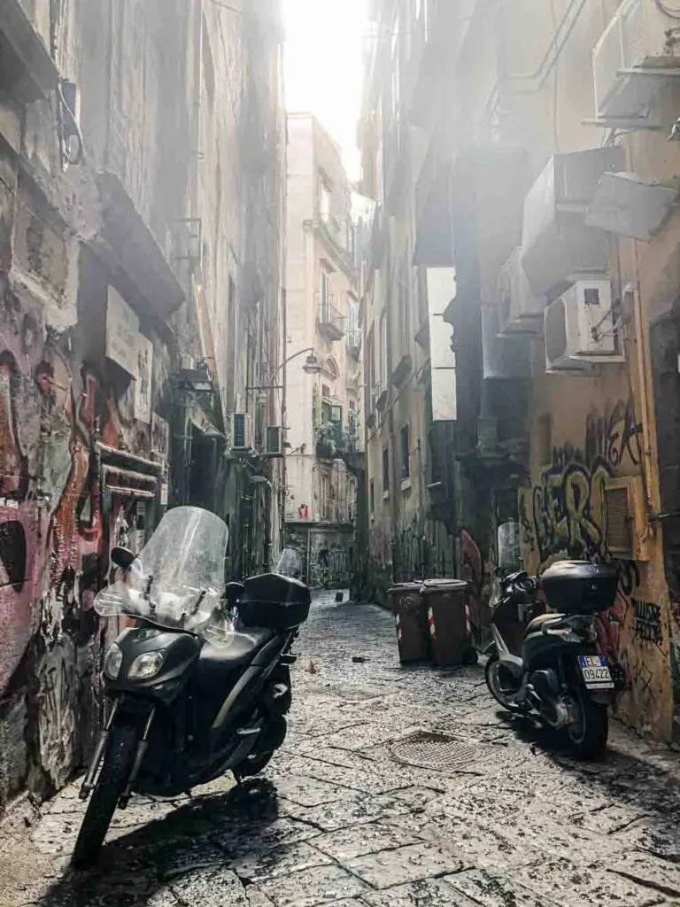 Naples Alley with Sun Streak
