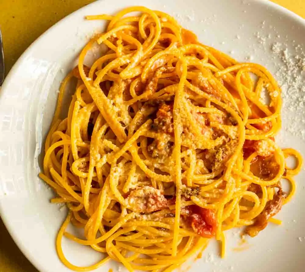 Spaghetti all Amatriciana at Romano in Rome