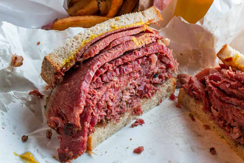 Smoked Meat Sandwich at Schwartzs in Montreal