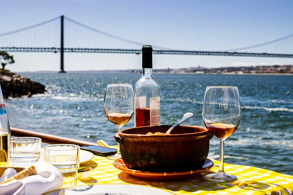 Cataplana de Marisco with View at Ponto Final in Lisbon Portugal