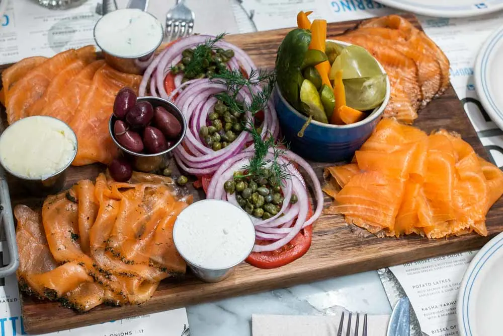 Salmon Board at Russ and Daughters in New York City