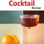 Pinterest image: boulevardier cocktail and orange with caption reading "The Best boulevardier Cocktail Recipe"