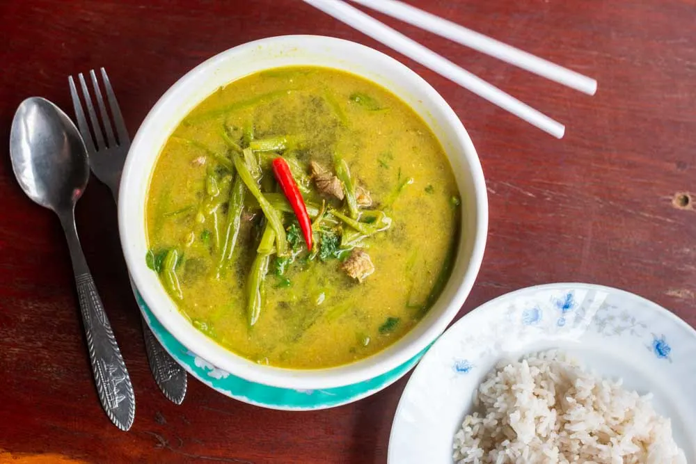 Green Curry at Cambodian Restauranrts Siem Reap