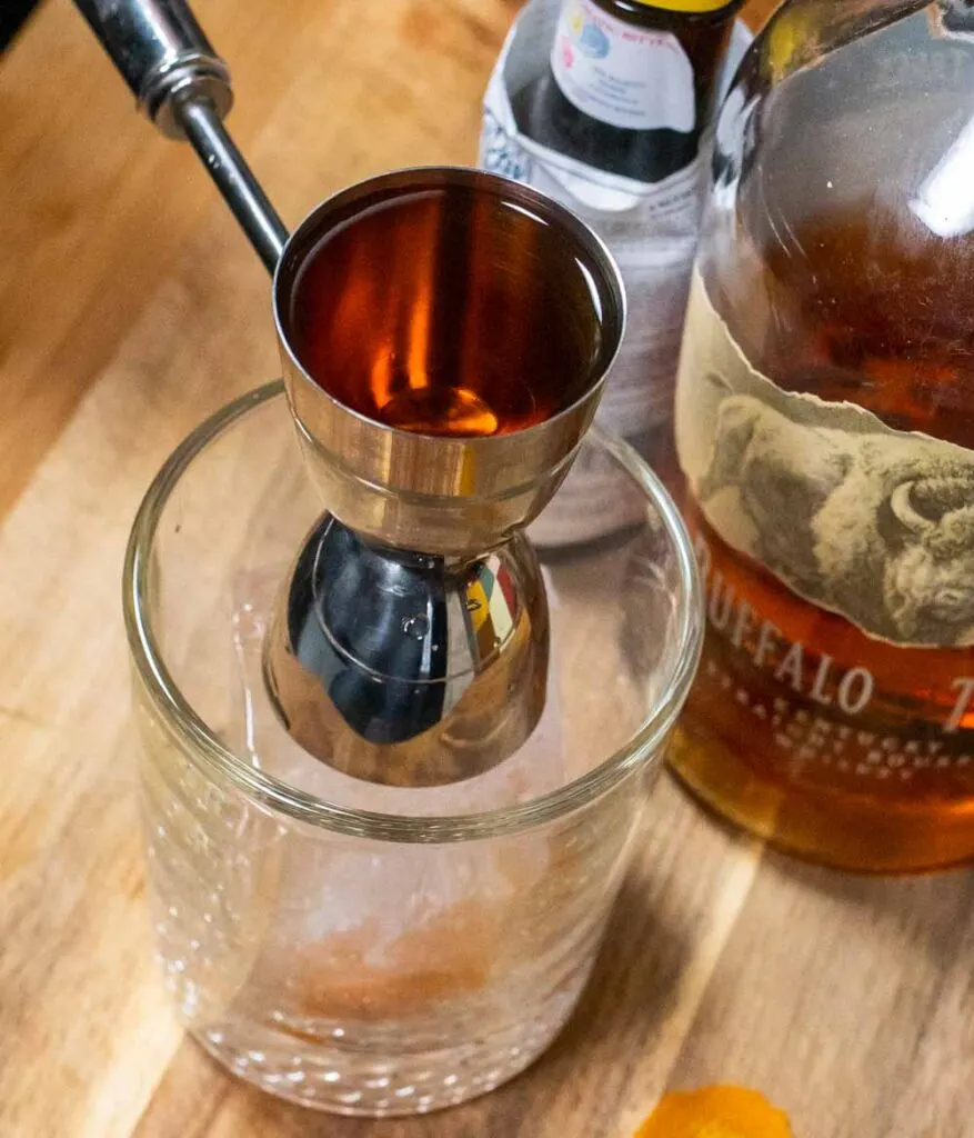 Jigger of Bourbon for Old Fashioned
