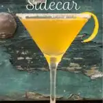 Pinterest image: bourbon sidecar with caption reading "How to Make a Bourbon Sidecar"