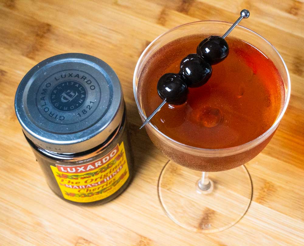 Luxardo Cherries and Manhattan Cocktail