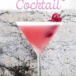 Pinterest image: pink lady cocktail with caption reading 