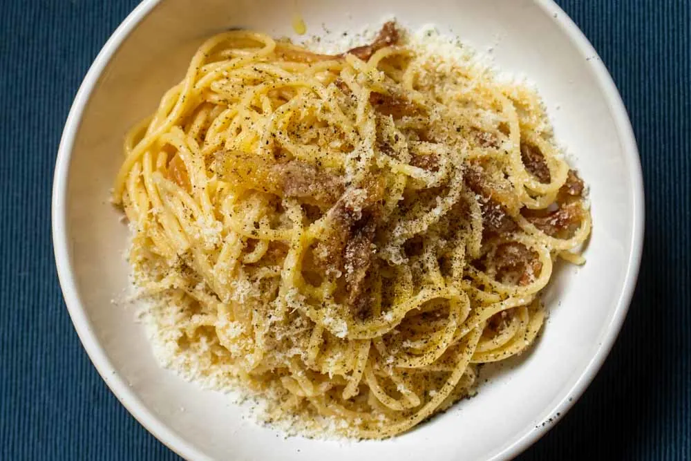 Spaghetti alla Gricia on a Placemat