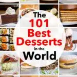 Pinterest image: 20 desserts with caption reading "The 101 Best Desserts in the World"