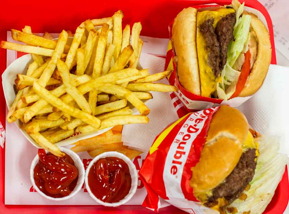 Burgers and Fries at In N Out Burger