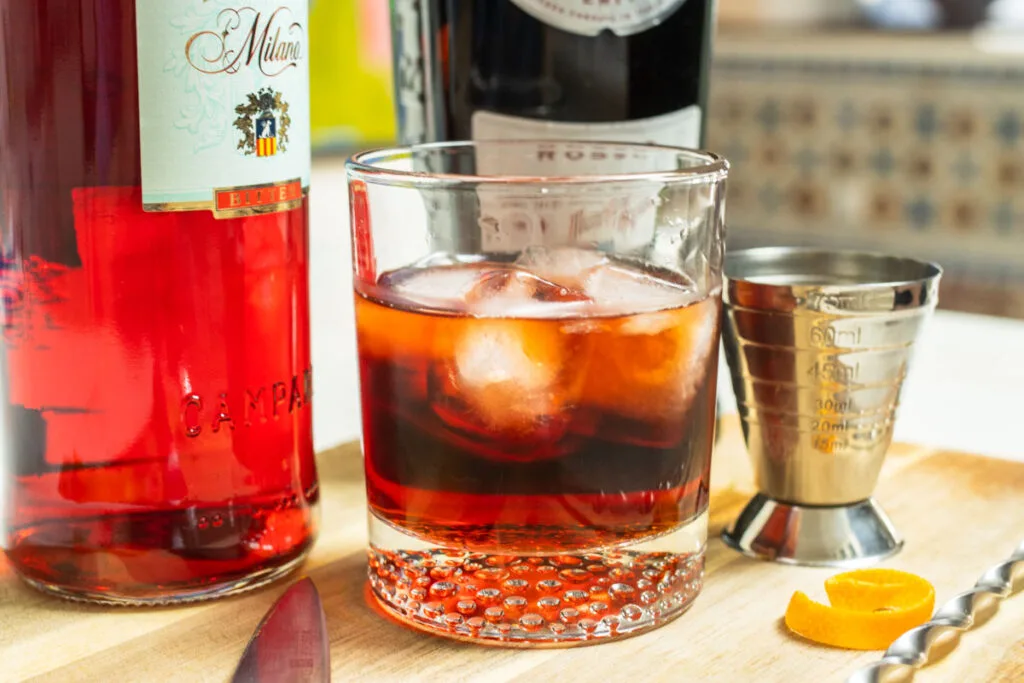Crafted Americano Cocktail with Jigger