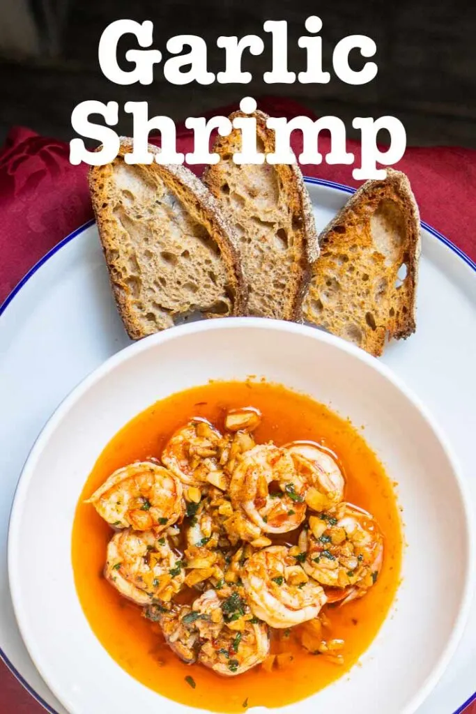 Pinterest image: garlic shrimp with caption reading "Garlic Shrimp"