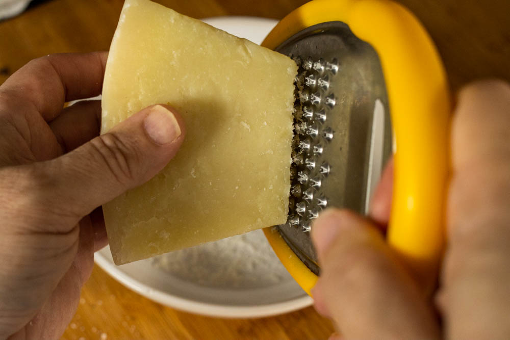 Graring Cheese for Bucatini Cacio e Pepe