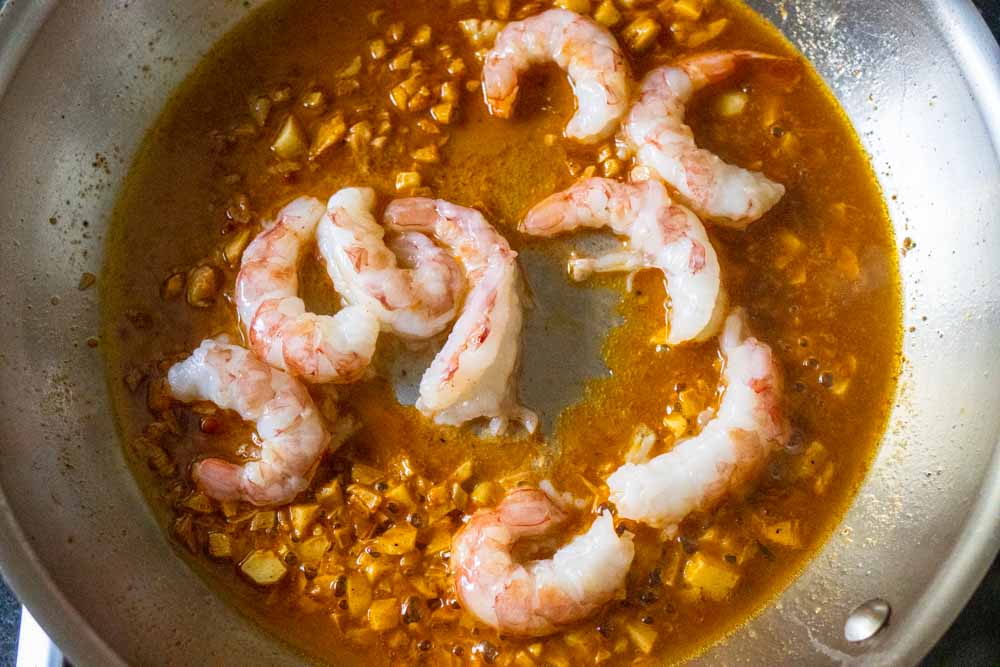 Shrimp Sauteing for Gambas al Ajillo