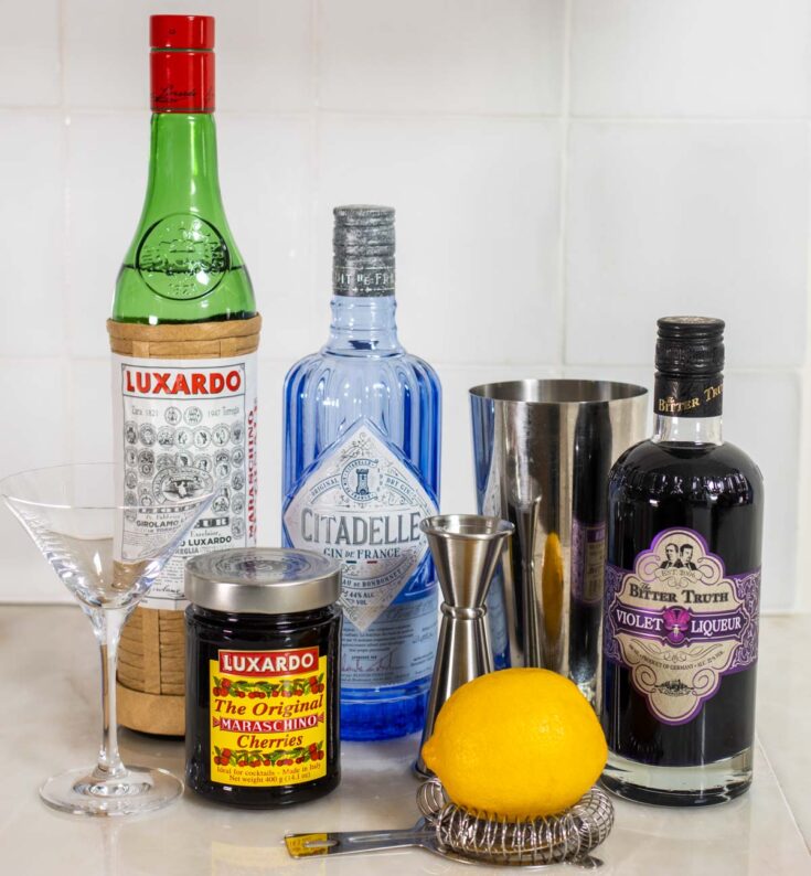 Aviation Cocktail Ingredients and Tools