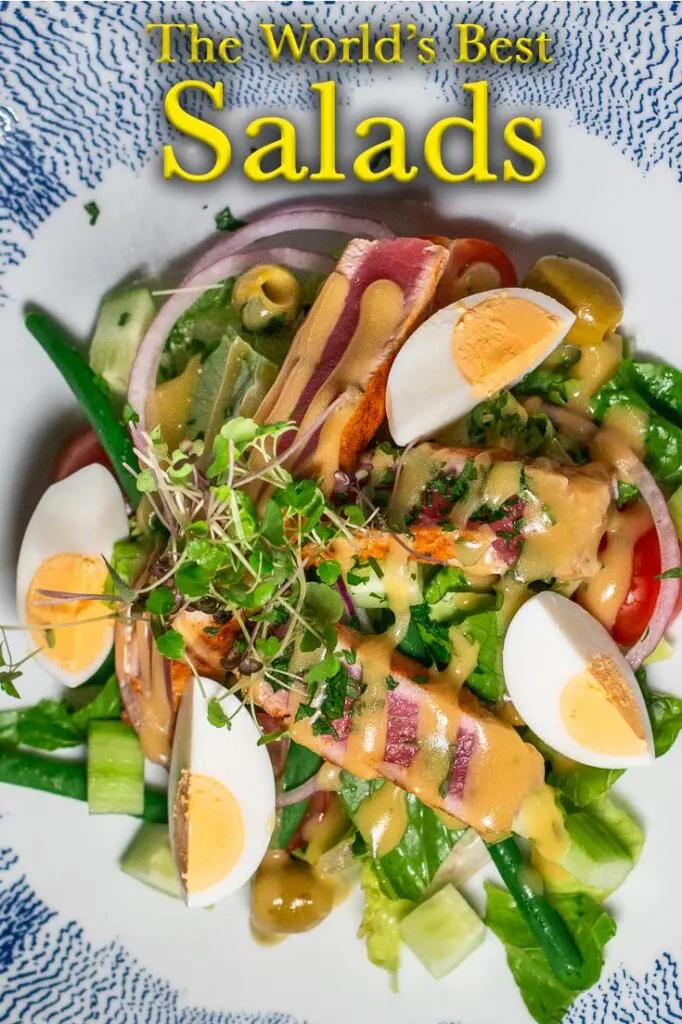 Pinterest image: nicoise salad with caption reading "The World's Best Salads"