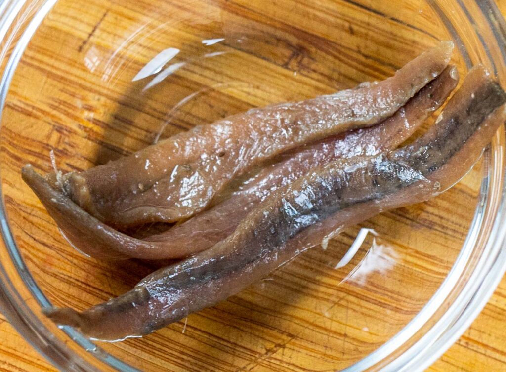 Anchovy Fillets in Glass Bowl 