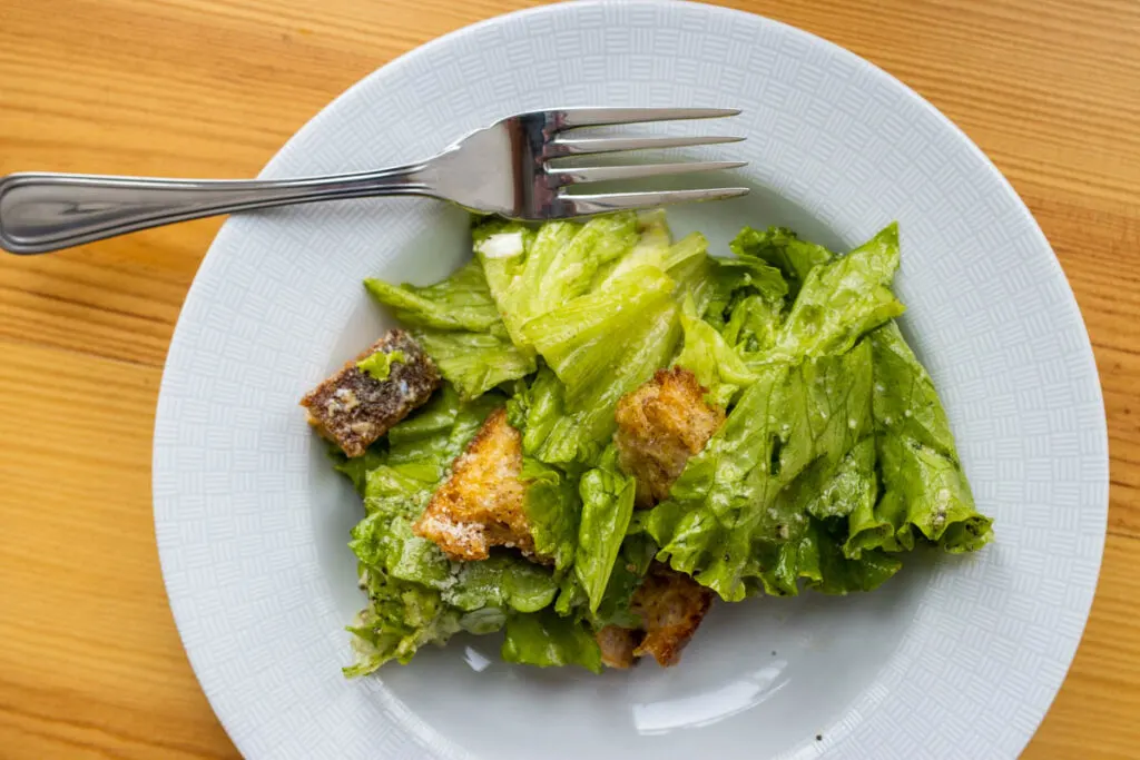 Caesar Salad on a Salad Plate