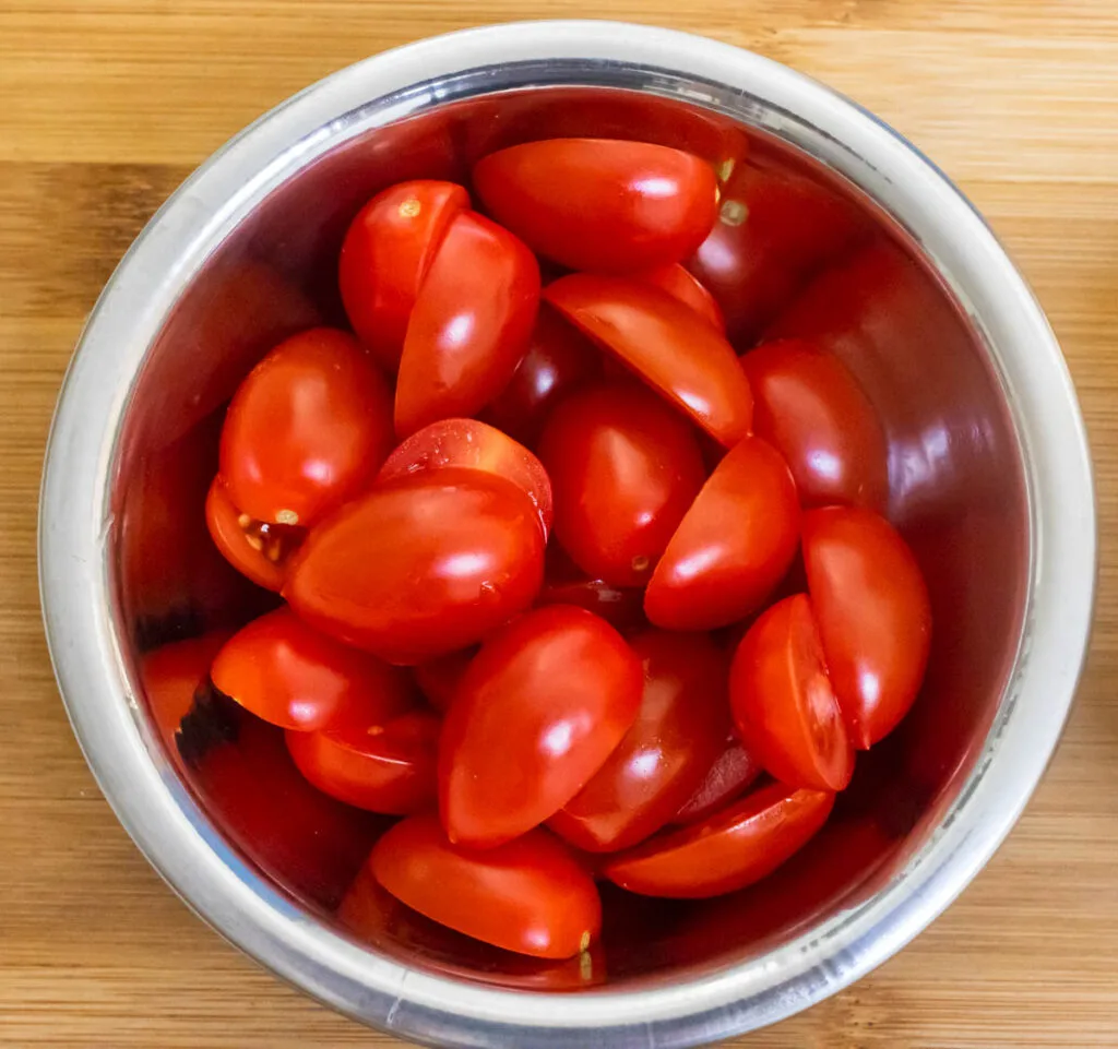 Bowl of Halved Tomatoes