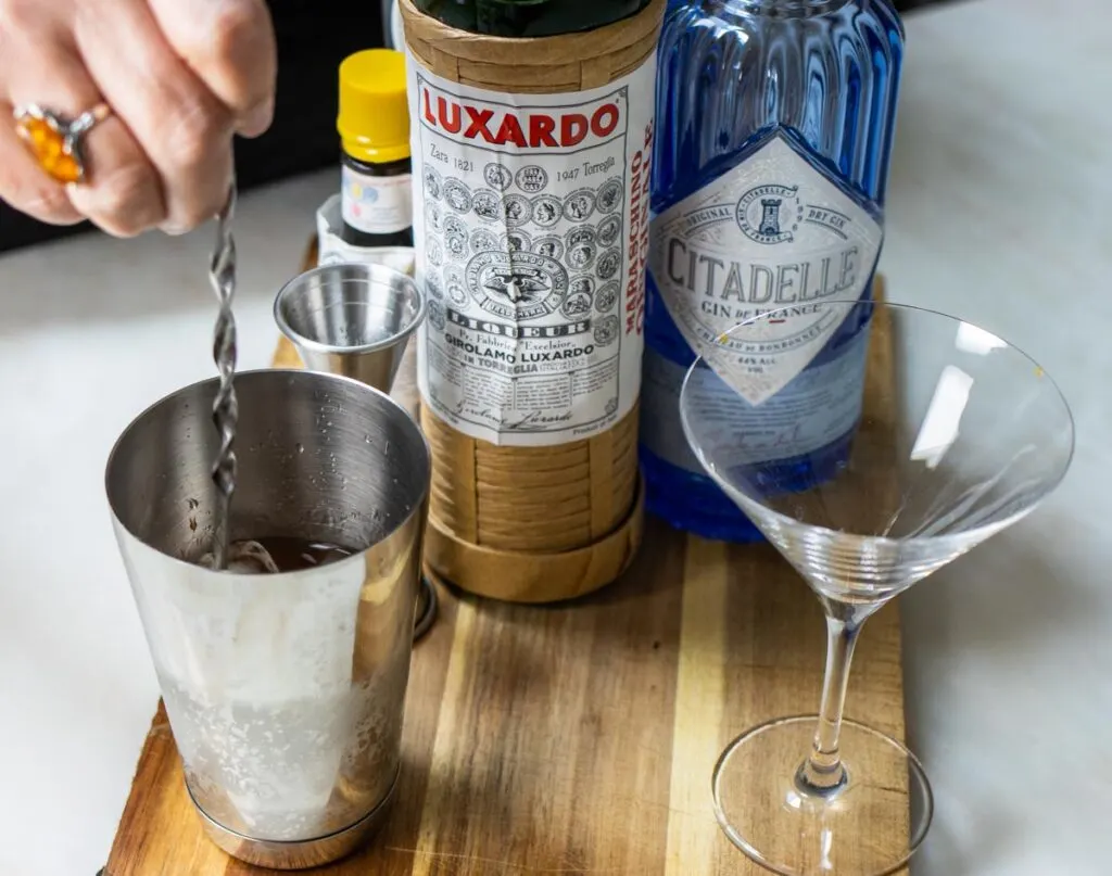 Stirring Martinez Cocktail