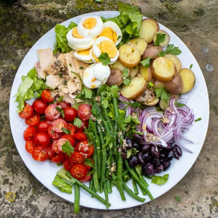 Top View of Salade Nicoise