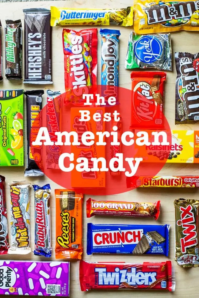 Pinterest image: candy with caption reading "The Best American Candy"
