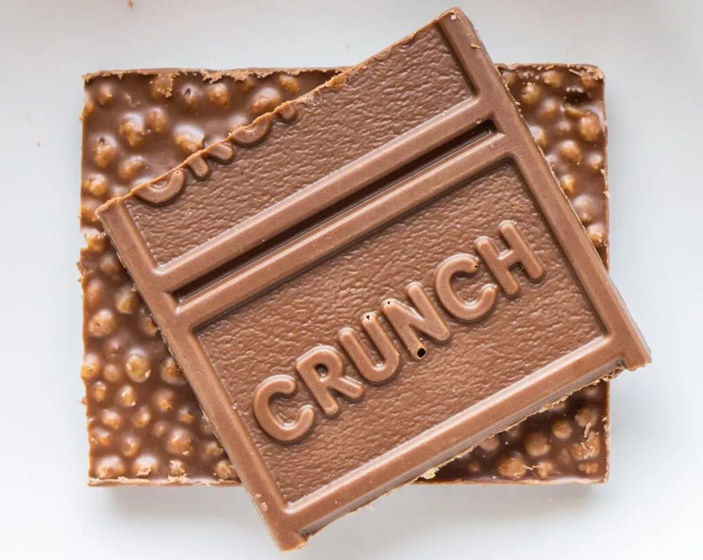 Crunch Chocolate Bar Out of Wrapper