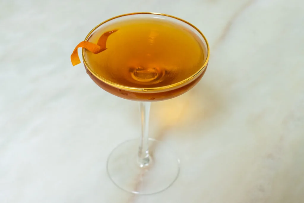 Diplomat Cocktail on White Marble