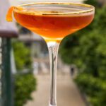 Pinterest image: diplomat cocktail with caption reading 