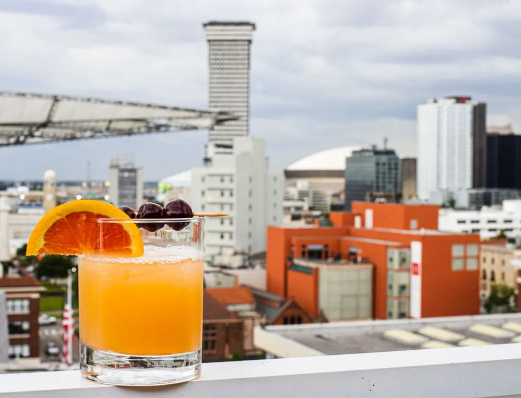 Cocktail with View at Rosies On The Roof in New Orleans