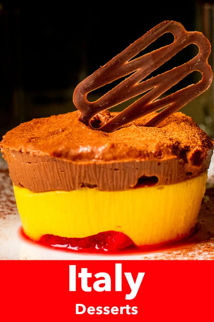 Pinterest image: Italian dessert with caption reading "Italian Desserts"