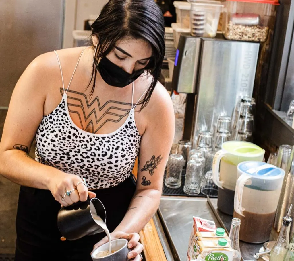 Tattooed Barista at Cherry Coffee Roasters in New Orleans