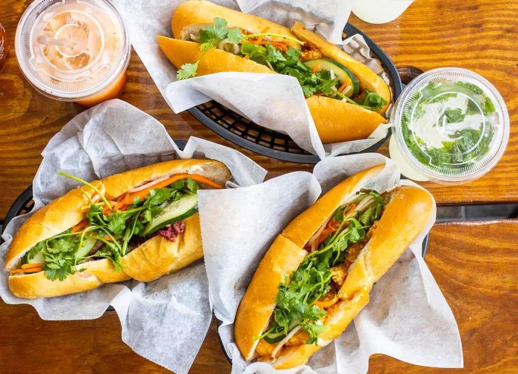 Three Sandwiches at Banh Mi Boys in New Orleans