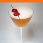 Pinterest image: photo of amaretto sour with caption reading "How to Make an Amaretto Sour"