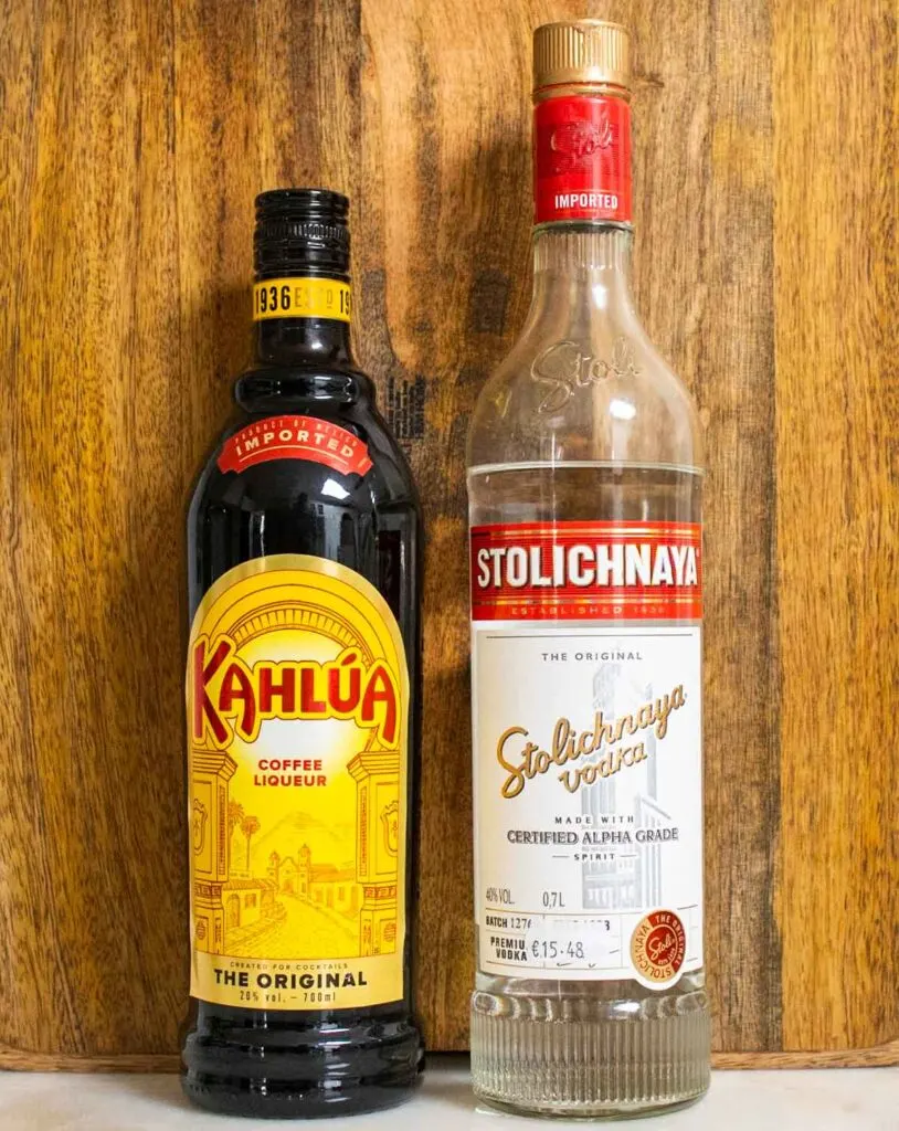 Bottles of Kahlua and Stolichnaya