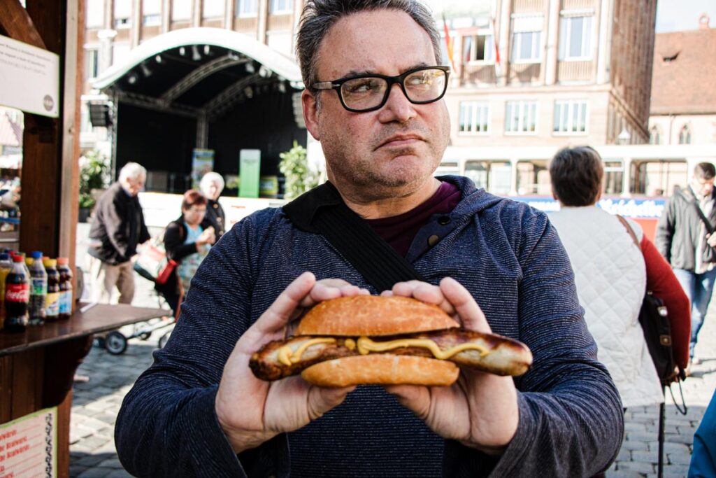 Daryl Eats a Wurst Sandwich in Nuremberg
