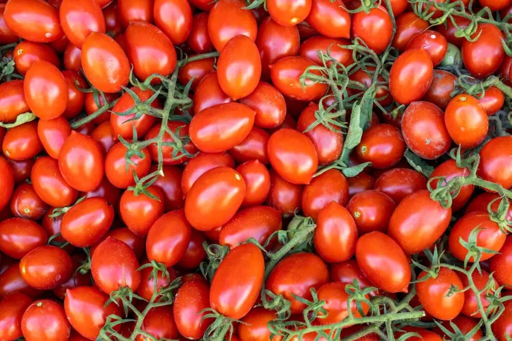 Plum Tomatoes at a market in Naples