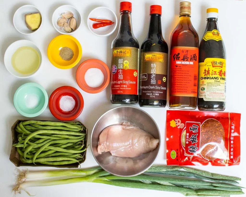 Raw Ingredients for Hunan Chicken