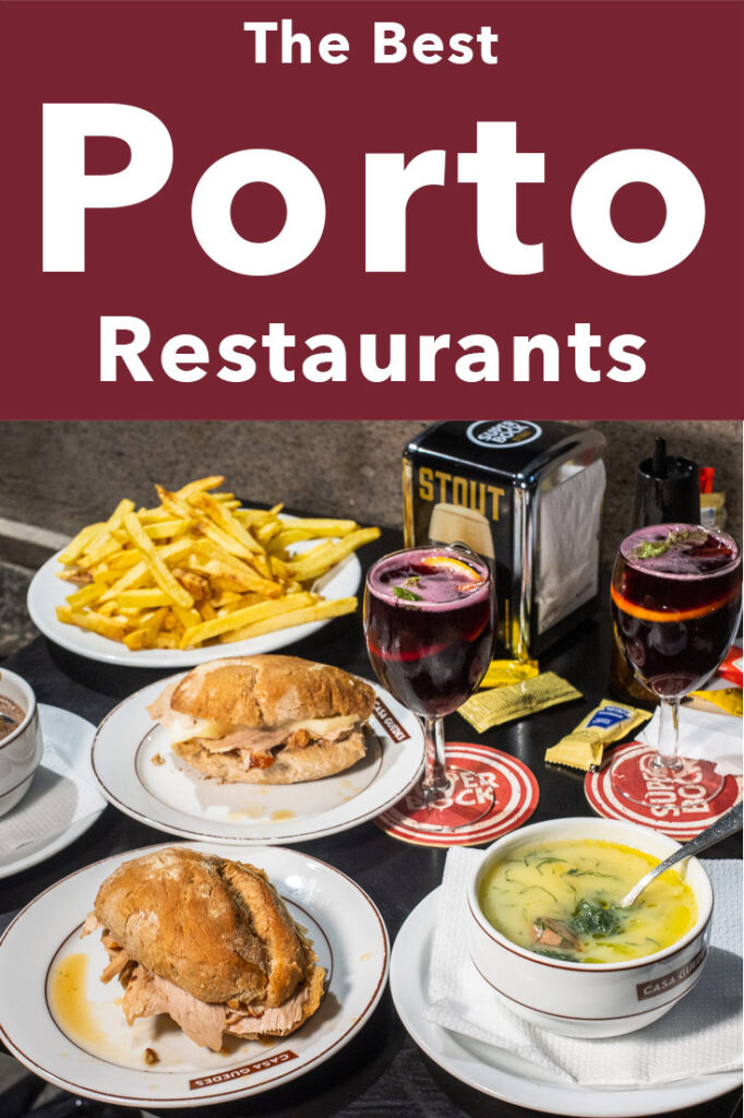 Pinterest image: photo of food at Casa Guedes with caption reading "The Best Porto Restaurants"