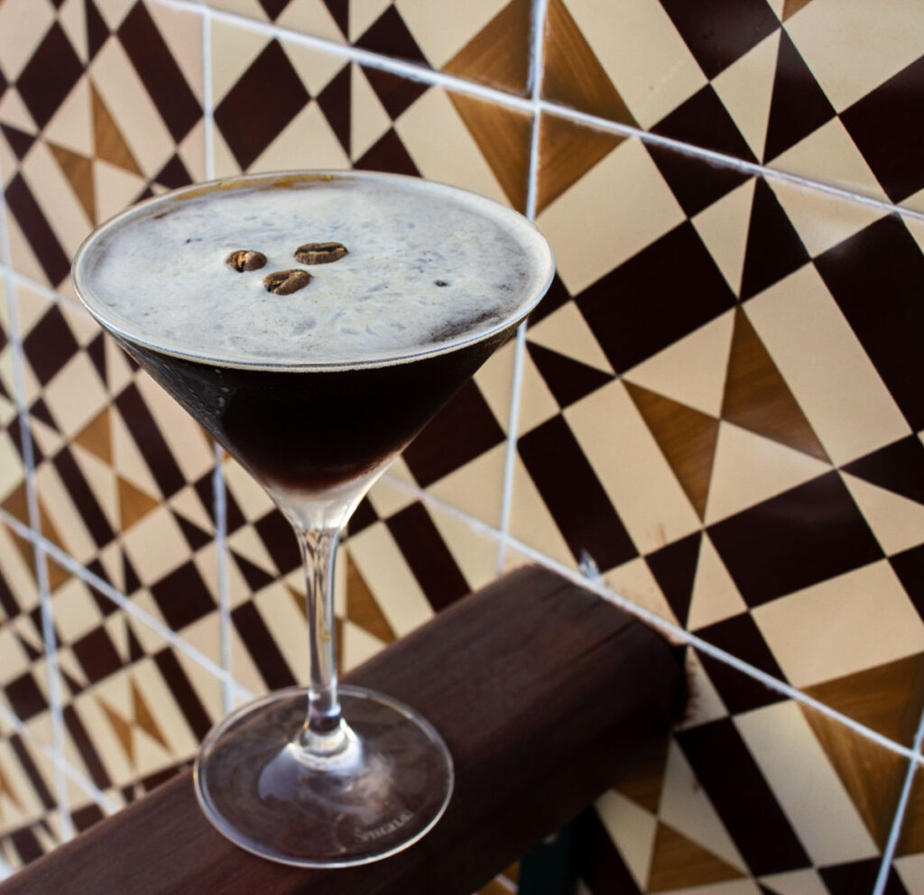 Espresso Martini with Brown Tiles