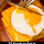 Pinterest image: photo of franceshina with caption reading "25 Foods to Eat in Porto"