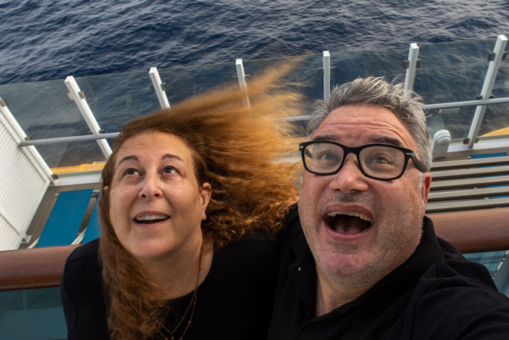 Wind selfie of the Costa Smeralda cruise ship