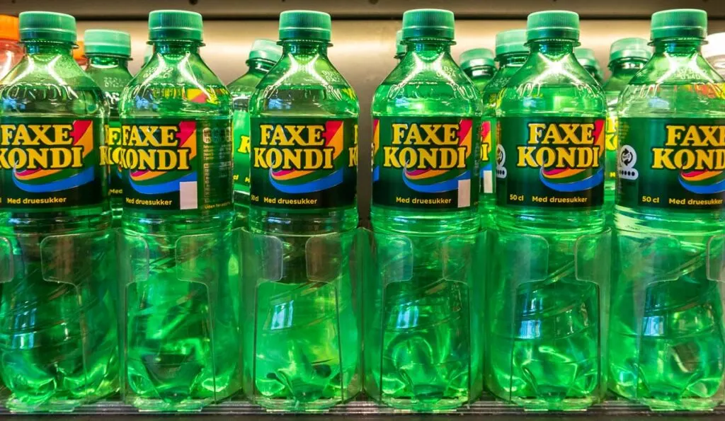 Bottles of Faxe Kondi in Copenhagen