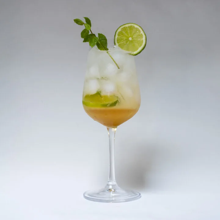 Hugo Spritz Cocktail with Black Background