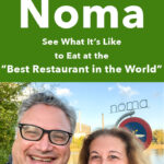 Pinterest image: Noma Selfie with caption reading "Our Dinner at Noma - See What It's Like to Eat at the Best Restaurant in the World"