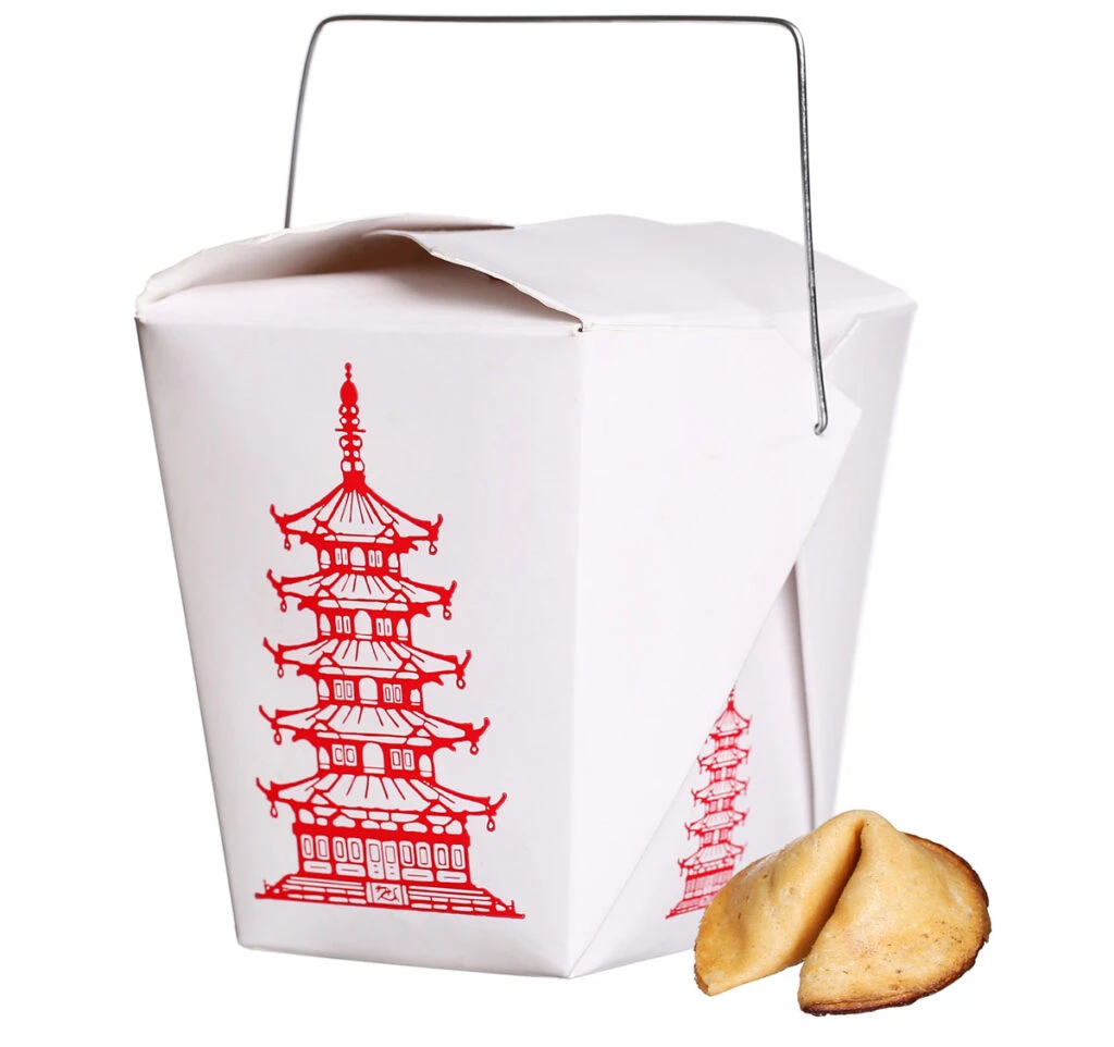 Chinese Takeaway Box and Fortune Cookie