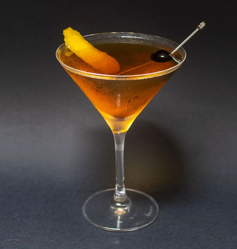Bijou Cocktail with Black Background