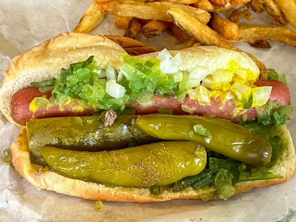 Chicago Hot Dog at Mr. Beef on Orleans in Chicago