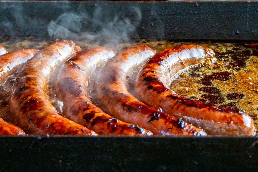 Sausage at Kelheim-Weltenburg in Germany