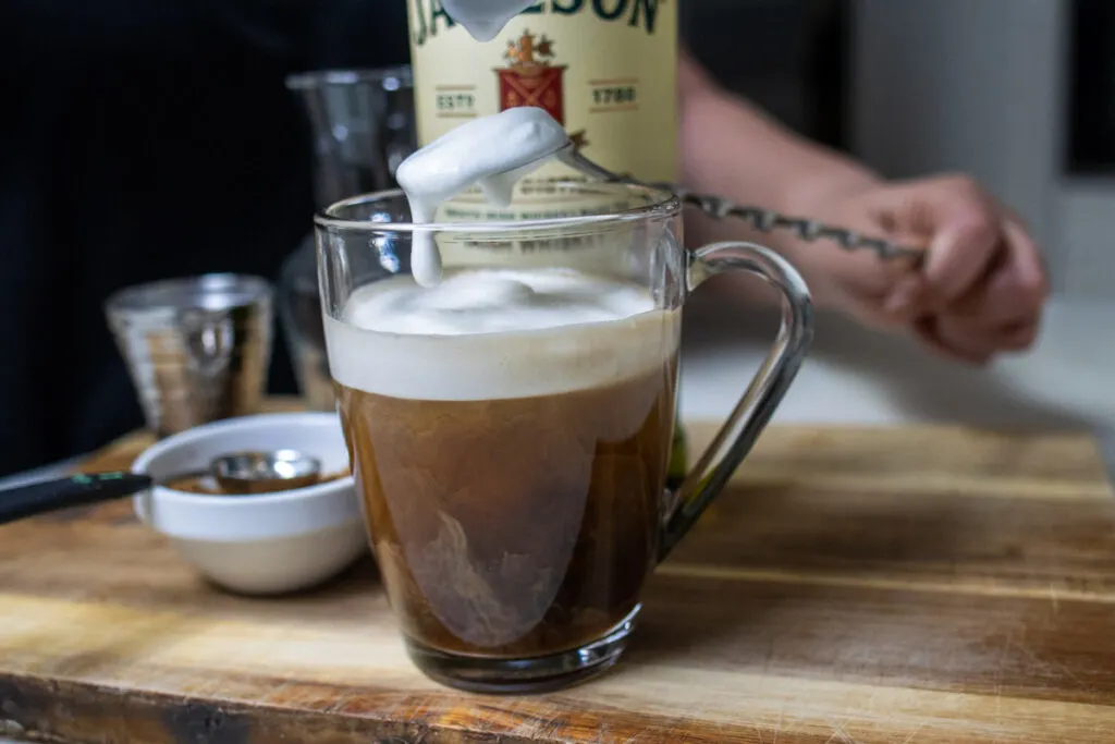 Floating Cream on Irish Coffee